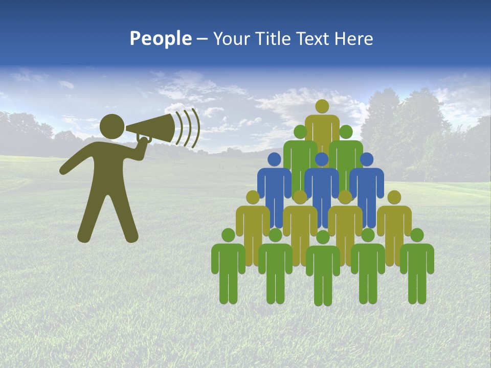 A Green Field With Trees And Blue Sky In The Background PowerPoint Template