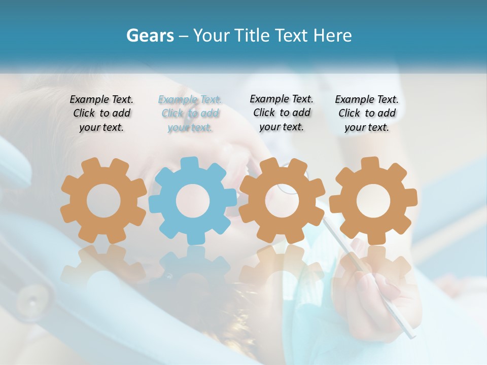 A Little Girl Is Smiling And Having Her Teeth Brushed PowerPoint Template