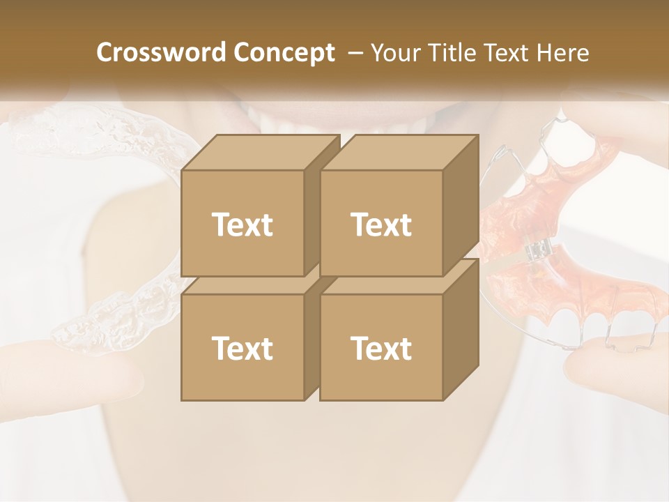 A Woman Holding A Toothbrush And A Fake Tooth PowerPoint Template