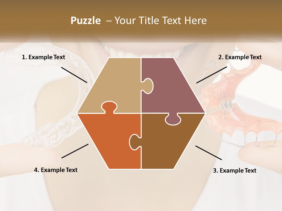 A Woman Holding A Toothbrush And A Fake Tooth PowerPoint Template