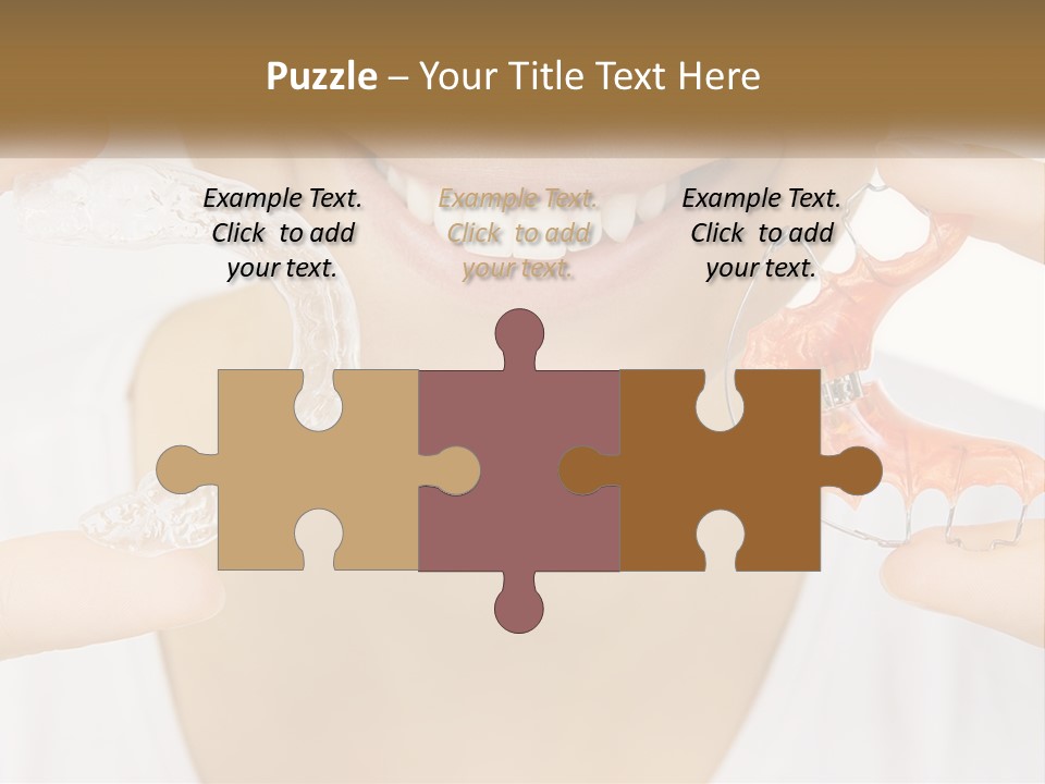 A Woman Holding A Toothbrush And A Fake Tooth PowerPoint Template