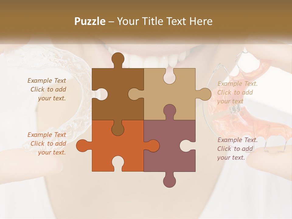 A Woman Holding A Toothbrush And A Fake Tooth PowerPoint Template