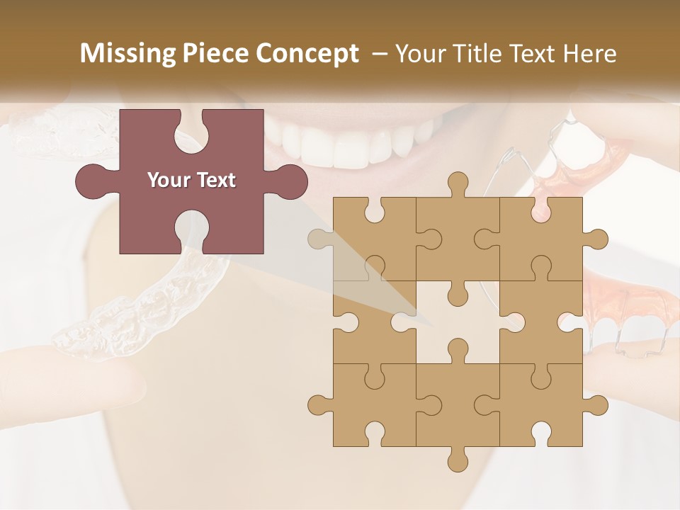 A Woman Holding A Toothbrush And A Fake Tooth PowerPoint Template