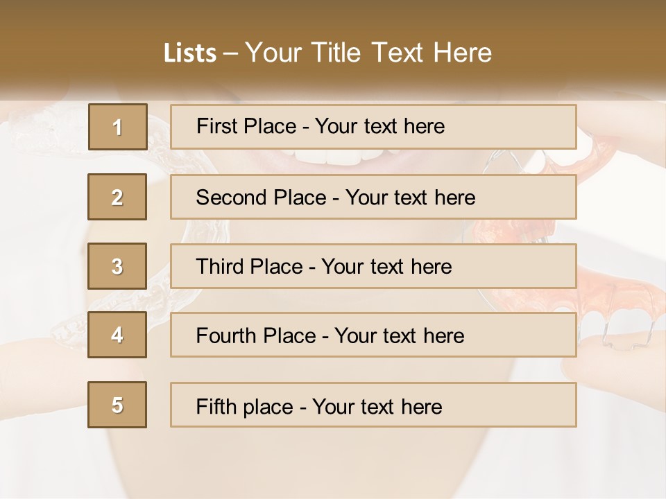 A Woman Holding A Toothbrush And A Fake Tooth PowerPoint Template