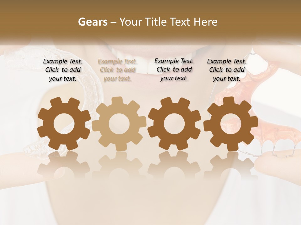 A Woman Holding A Toothbrush And A Fake Tooth PowerPoint Template