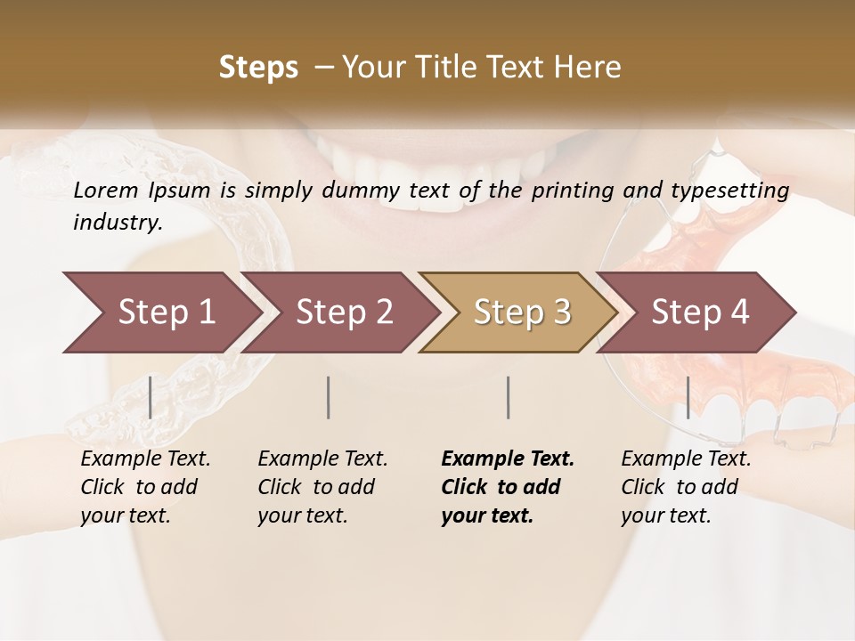 A Woman Holding A Toothbrush And A Fake Tooth PowerPoint Template