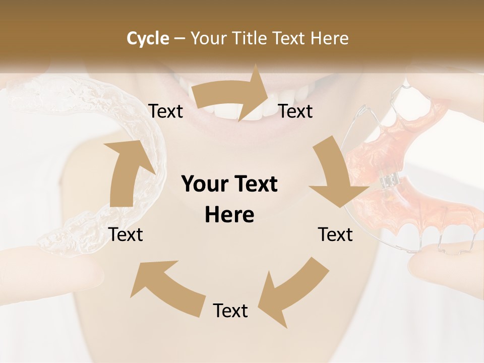 A Woman Holding A Toothbrush And A Fake Tooth PowerPoint Template