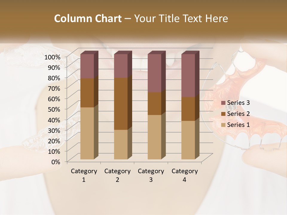 A Woman Holding A Toothbrush And A Fake Tooth PowerPoint Template