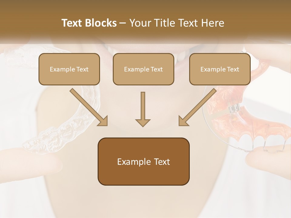 A Woman Holding A Toothbrush And A Fake Tooth PowerPoint Template