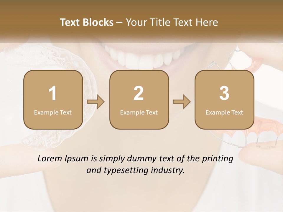 A Woman Holding A Toothbrush And A Fake Tooth PowerPoint Template