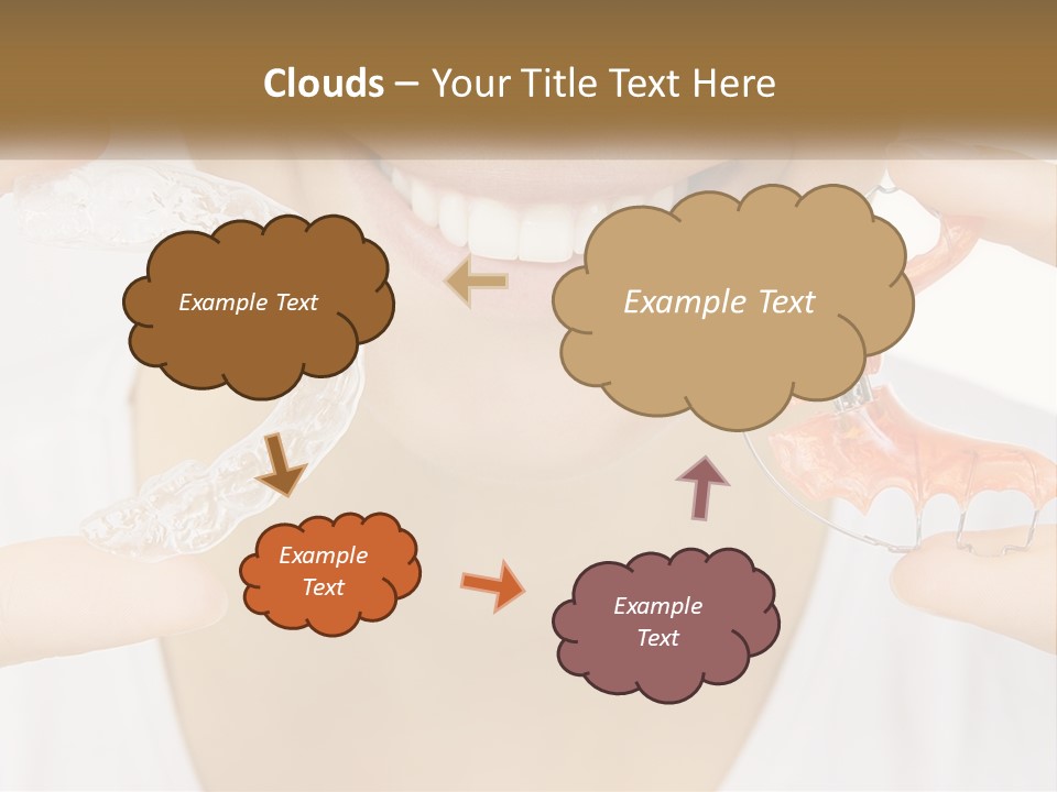 A Woman Holding A Toothbrush And A Fake Tooth PowerPoint Template