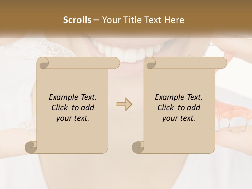 A Woman Holding A Toothbrush And A Fake Tooth PowerPoint Template