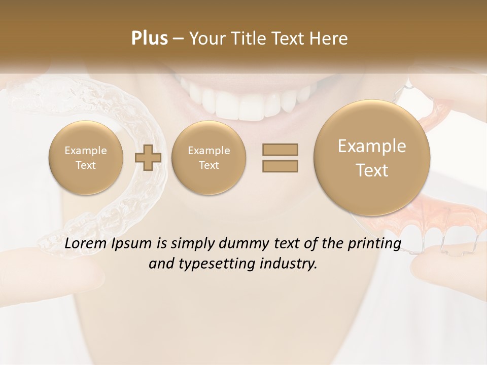 A Woman Holding A Toothbrush And A Fake Tooth PowerPoint Template