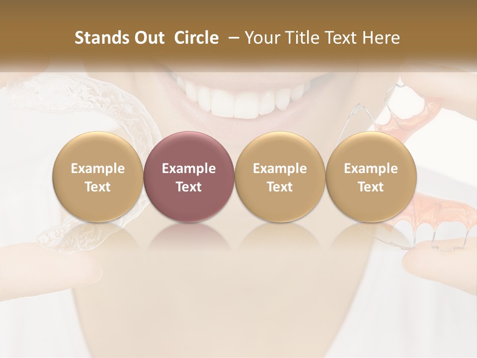 A Woman Holding A Toothbrush And A Fake Tooth PowerPoint Template