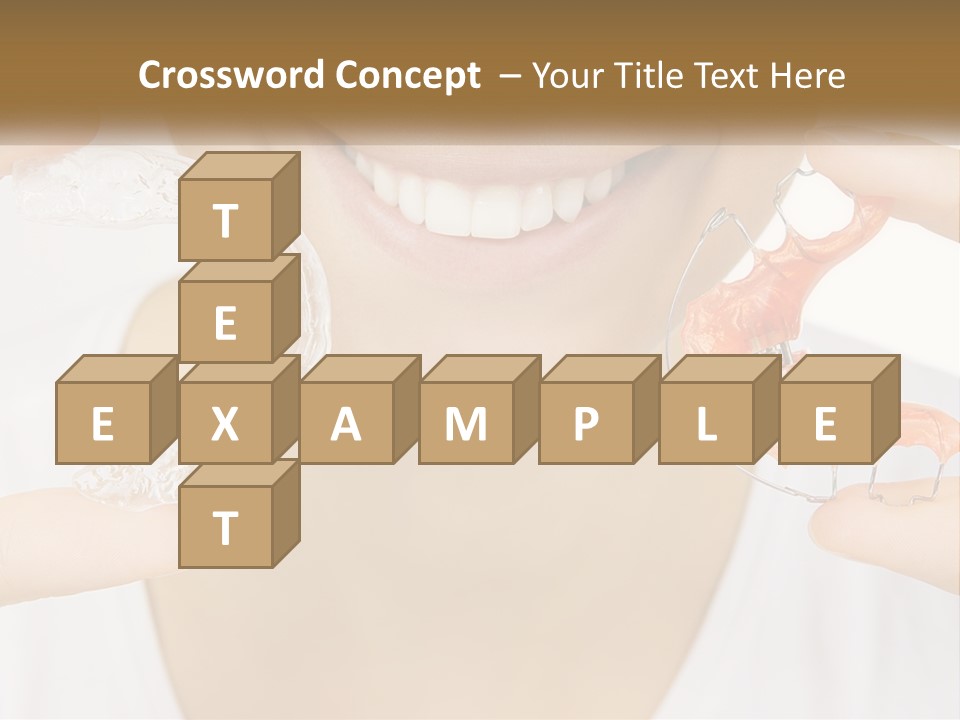 A Woman Holding A Toothbrush And A Fake Tooth PowerPoint Template