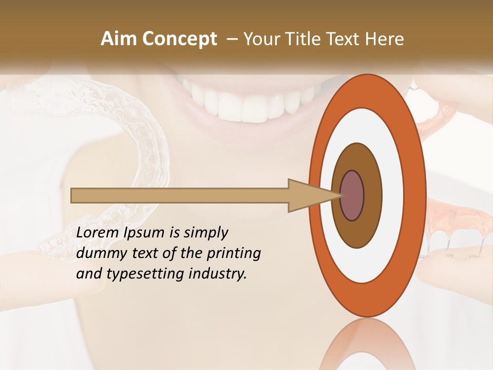 A Woman Holding A Toothbrush And A Fake Tooth PowerPoint Template