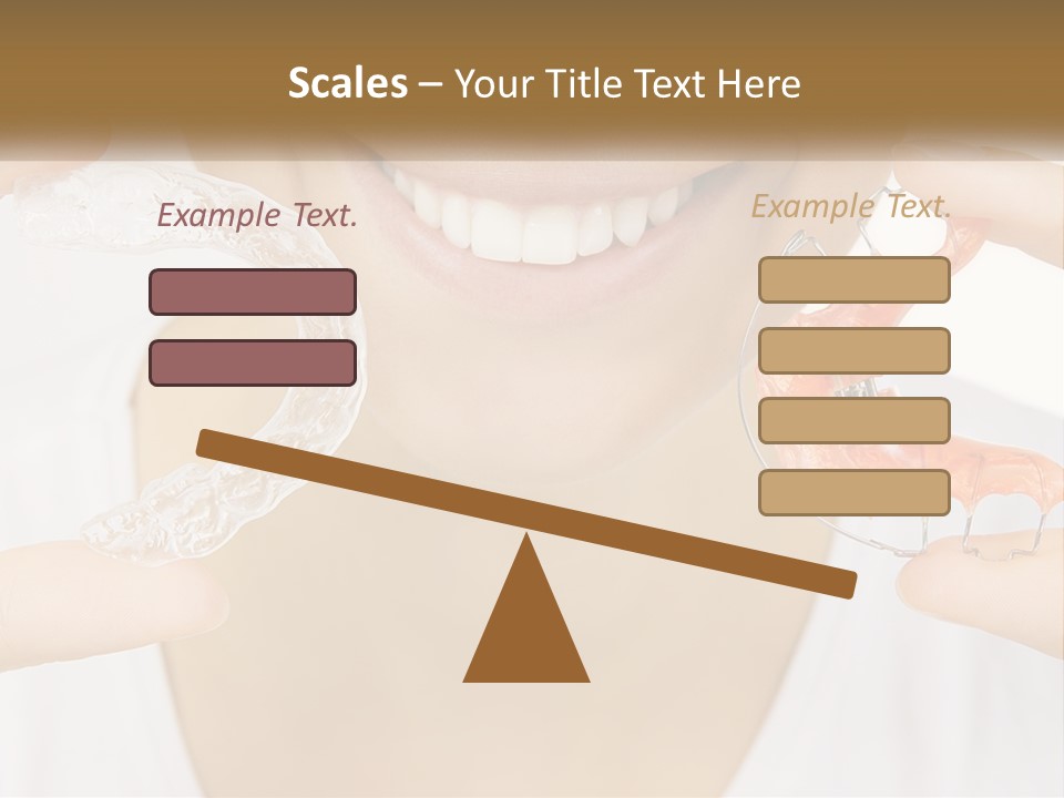 A Woman Holding A Toothbrush And A Fake Tooth PowerPoint Template