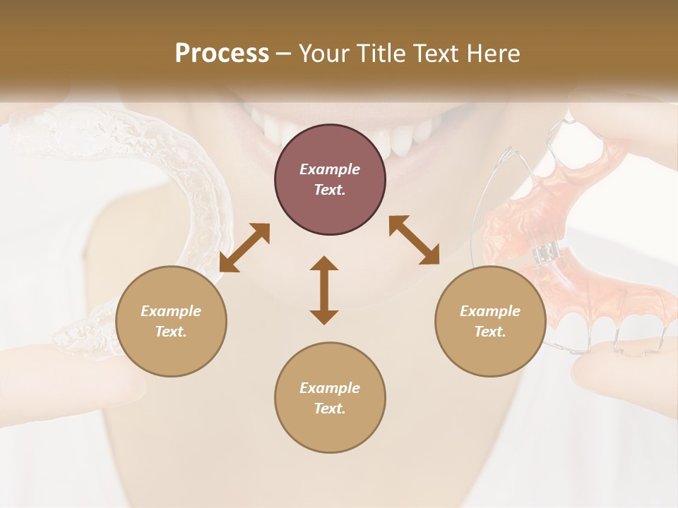 A Woman Holding A Toothbrush And A Fake Tooth PowerPoint Template