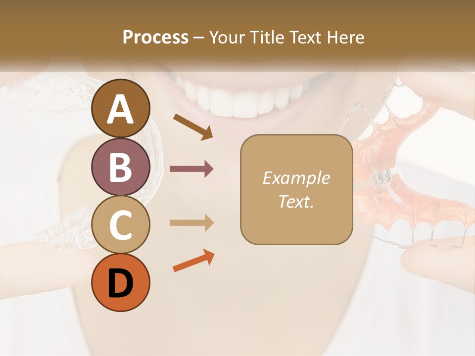 A Woman Holding A Toothbrush And A Fake Tooth PowerPoint Template