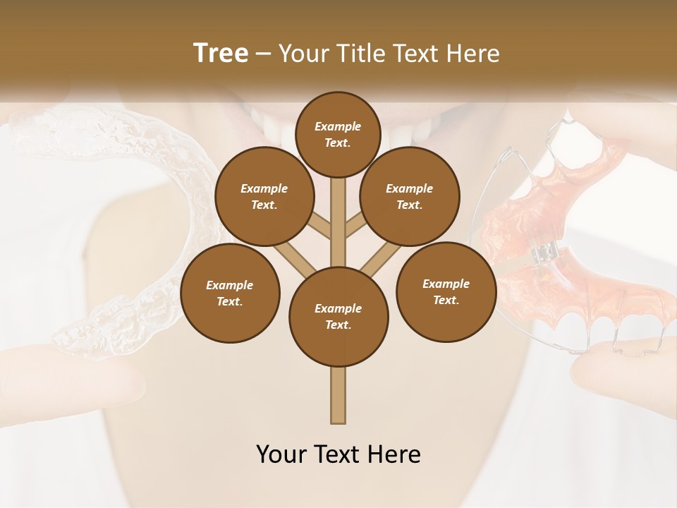 A Woman Holding A Toothbrush And A Fake Tooth PowerPoint Template