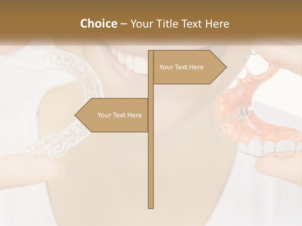 A Woman Holding A Toothbrush And A Fake Tooth PowerPoint Template