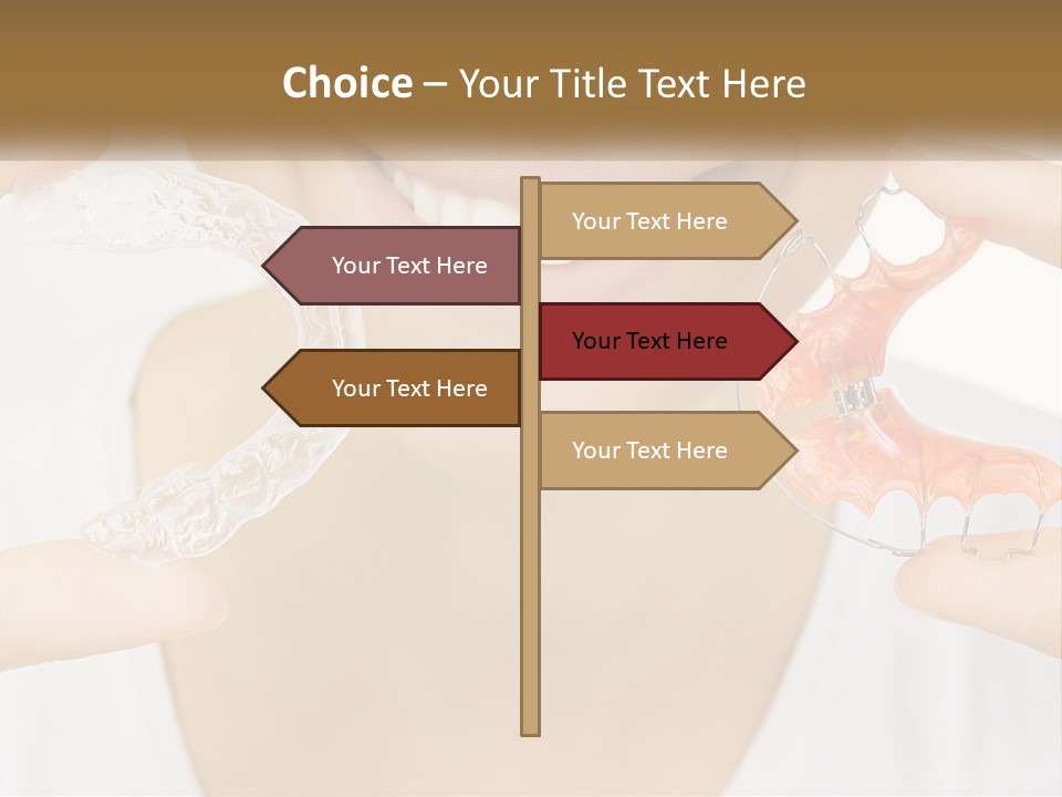 A Woman Holding A Toothbrush And A Fake Tooth PowerPoint Template