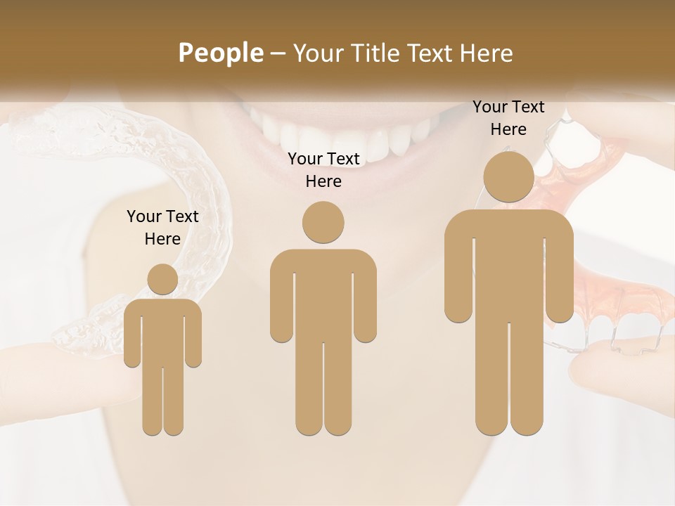 A Woman Holding A Toothbrush And A Fake Tooth PowerPoint Template