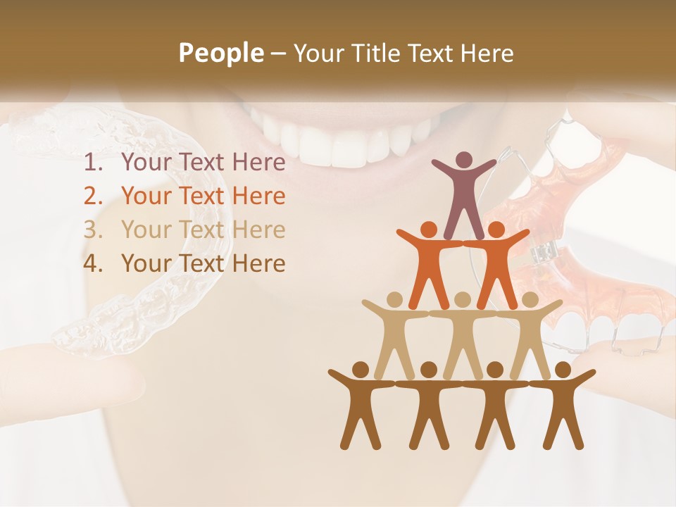 A Woman Holding A Toothbrush And A Fake Tooth PowerPoint Template