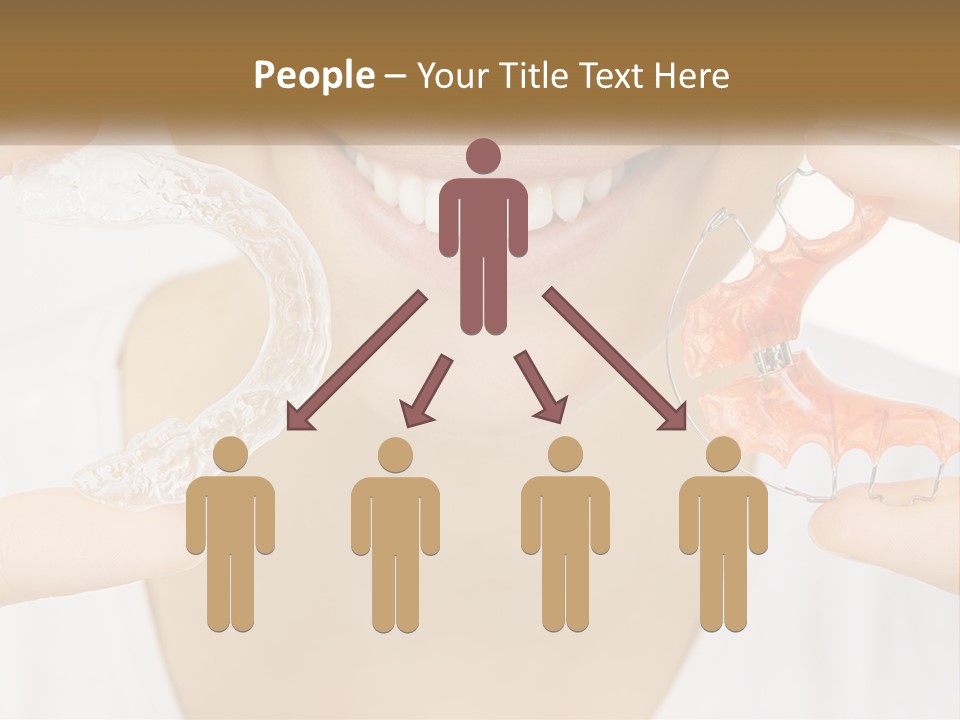 A Woman Holding A Toothbrush And A Fake Tooth PowerPoint Template