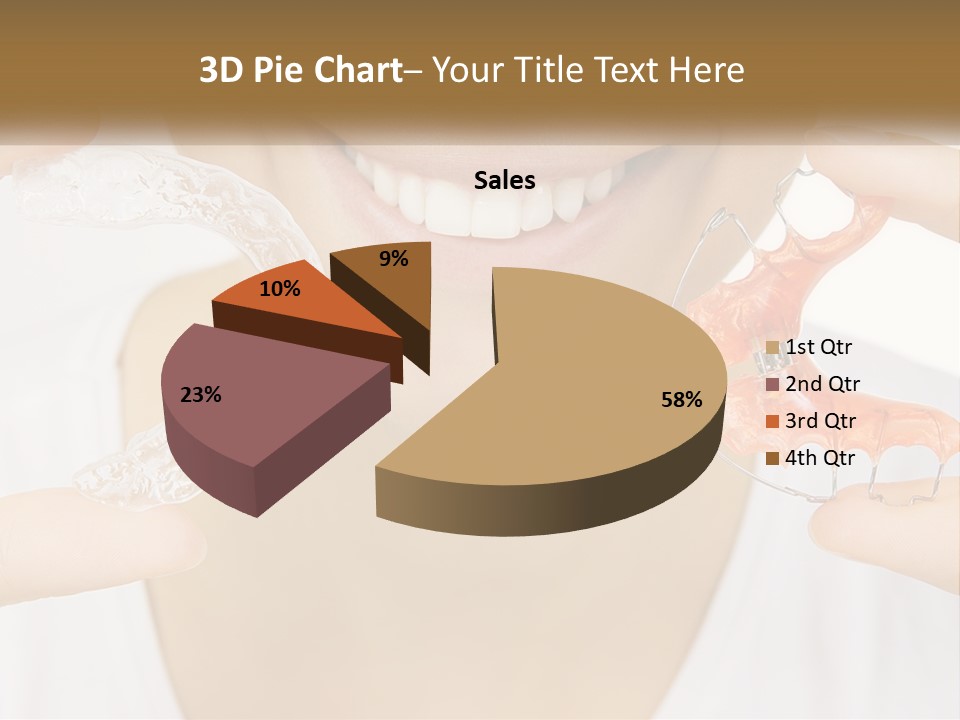 A Woman Holding A Toothbrush And A Fake Tooth PowerPoint Template