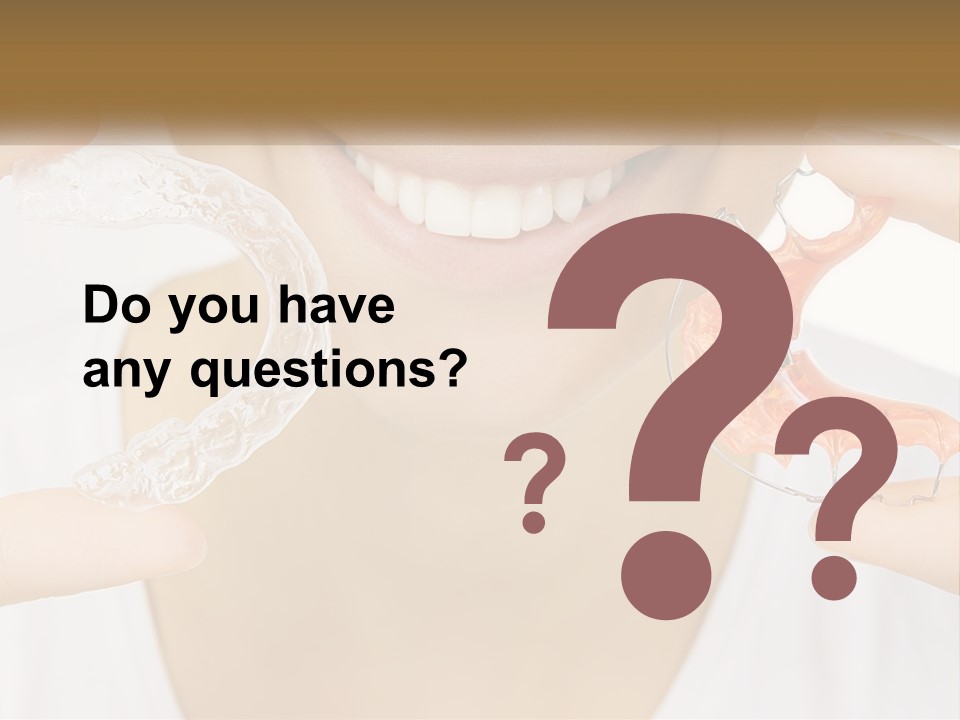 A Woman Holding A Toothbrush And A Fake Tooth PowerPoint Template