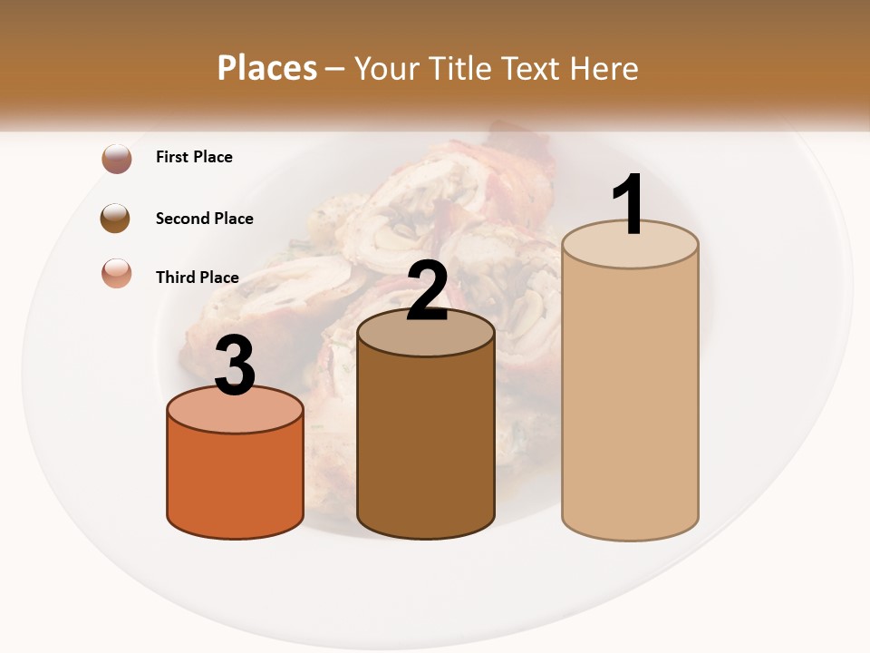 A Plate Of Food With Chicken And Mushrooms On It PowerPoint Template