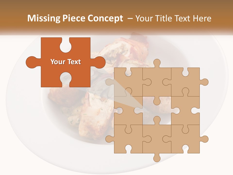 A Plate Of Food With Chicken And Mushrooms On It PowerPoint Template