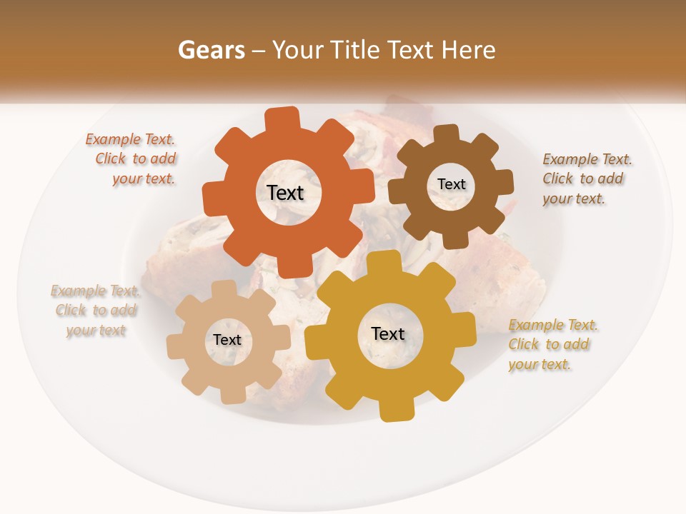 A Plate Of Food With Chicken And Mushrooms On It PowerPoint Template
