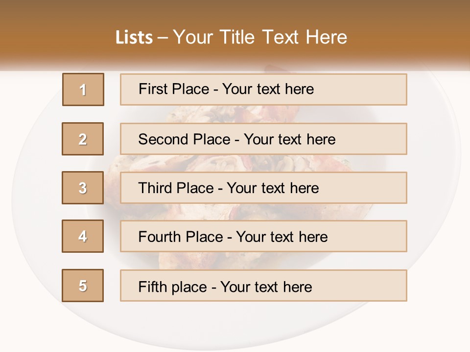 A Plate Of Food With Chicken And Mushrooms On It PowerPoint Template
