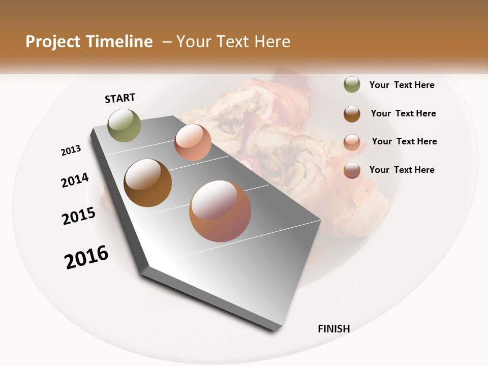 A Plate Of Food With Chicken And Mushrooms On It PowerPoint Template