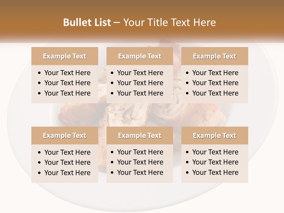 A Plate Of Food With Chicken And Mushrooms On It PowerPoint Template