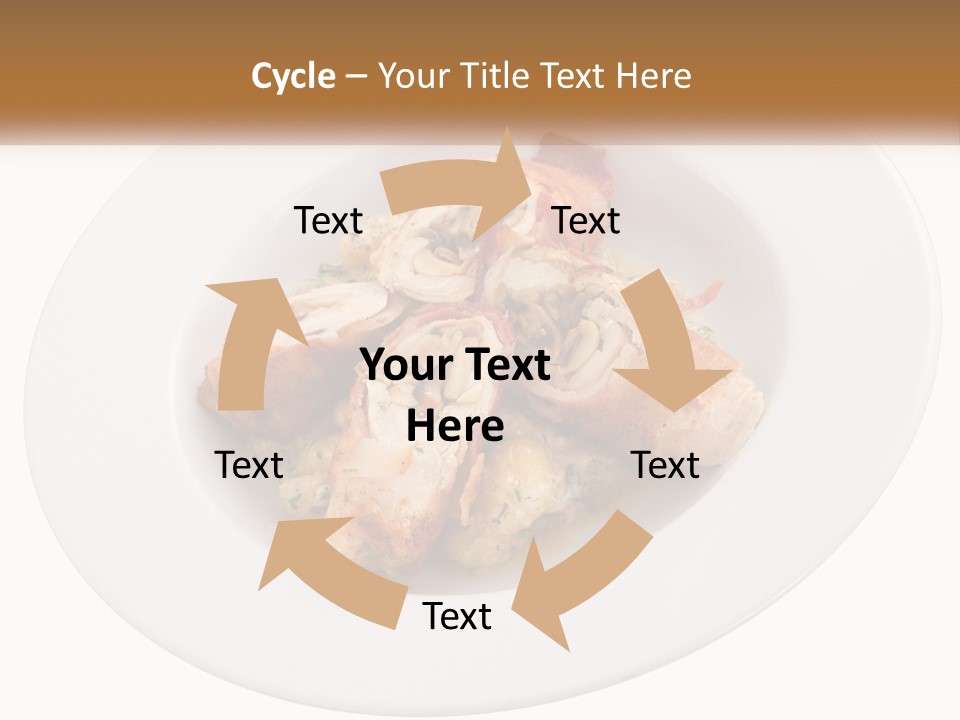 A Plate Of Food With Chicken And Mushrooms On It PowerPoint Template