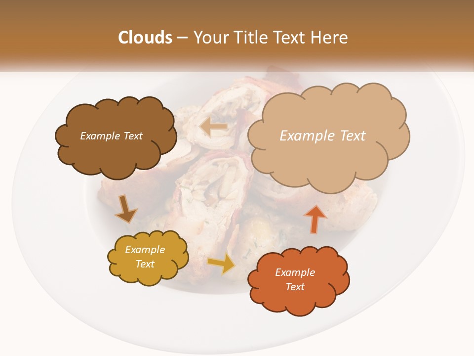 A Plate Of Food With Chicken And Mushrooms On It PowerPoint Template
