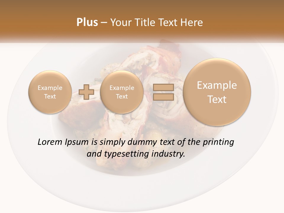 A Plate Of Food With Chicken And Mushrooms On It PowerPoint Template