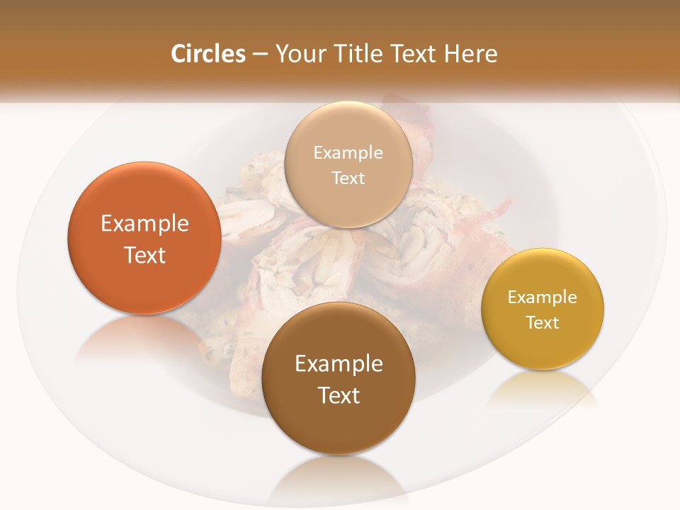 A Plate Of Food With Chicken And Mushrooms On It PowerPoint Template