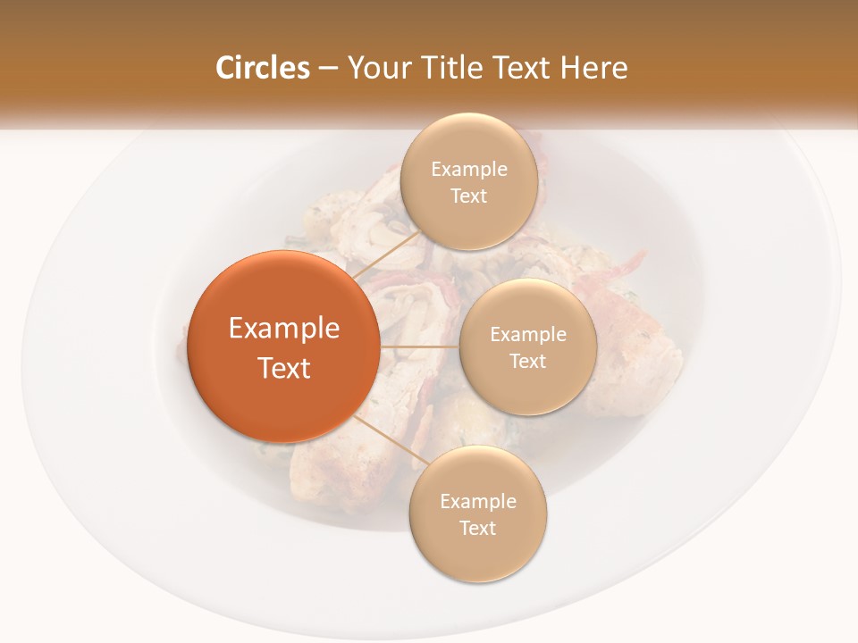A Plate Of Food With Chicken And Mushrooms On It PowerPoint Template