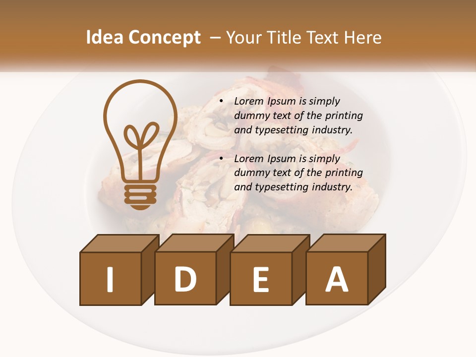 A Plate Of Food With Chicken And Mushrooms On It PowerPoint Template