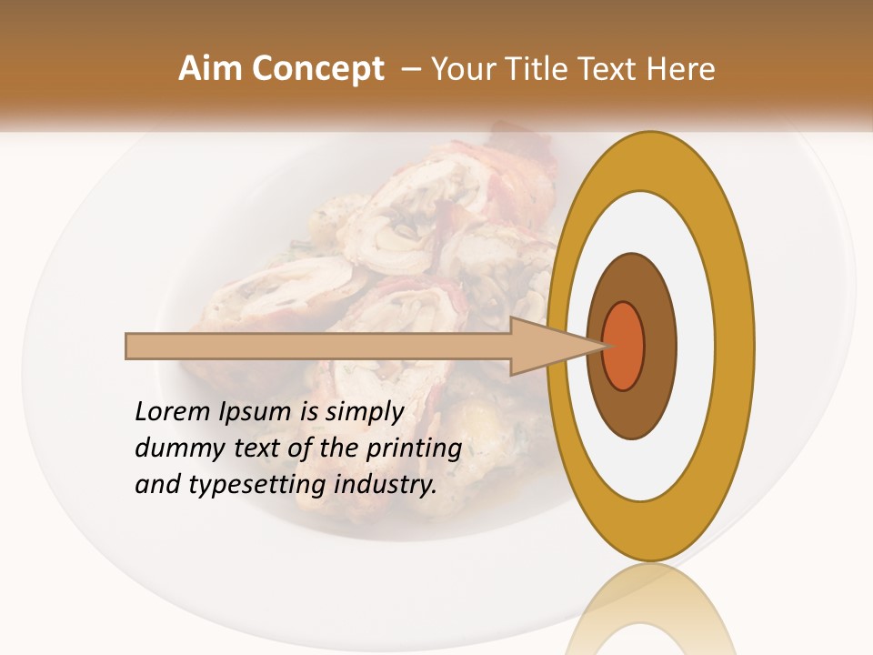 A Plate Of Food With Chicken And Mushrooms On It PowerPoint Template