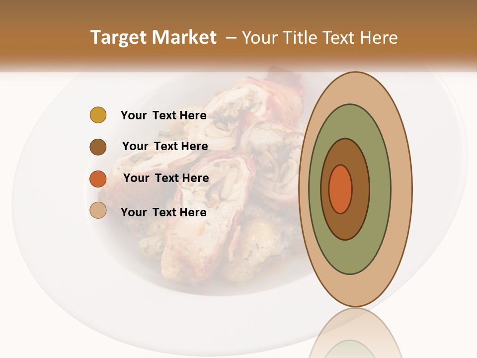 A Plate Of Food With Chicken And Mushrooms On It PowerPoint Template