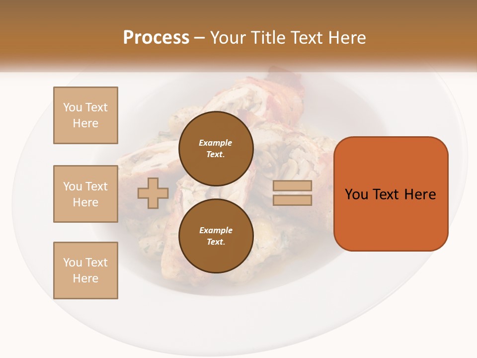 A Plate Of Food With Chicken And Mushrooms On It PowerPoint Template