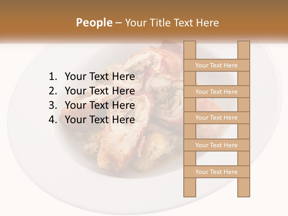 A Plate Of Food With Chicken And Mushrooms On It PowerPoint Template