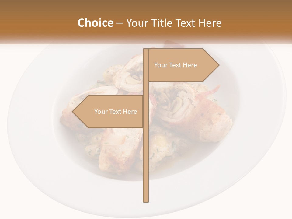 A Plate Of Food With Chicken And Mushrooms On It PowerPoint Template