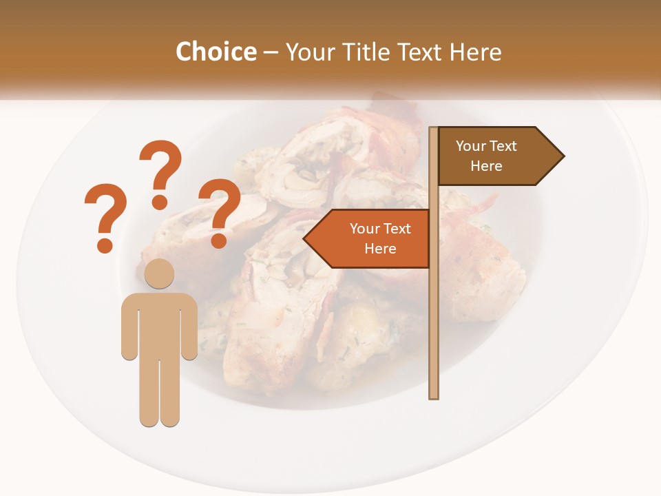 A Plate Of Food With Chicken And Mushrooms On It PowerPoint Template
