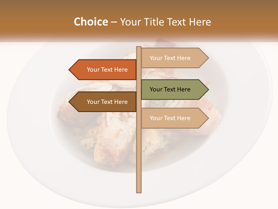 A Plate Of Food With Chicken And Mushrooms On It PowerPoint Template
